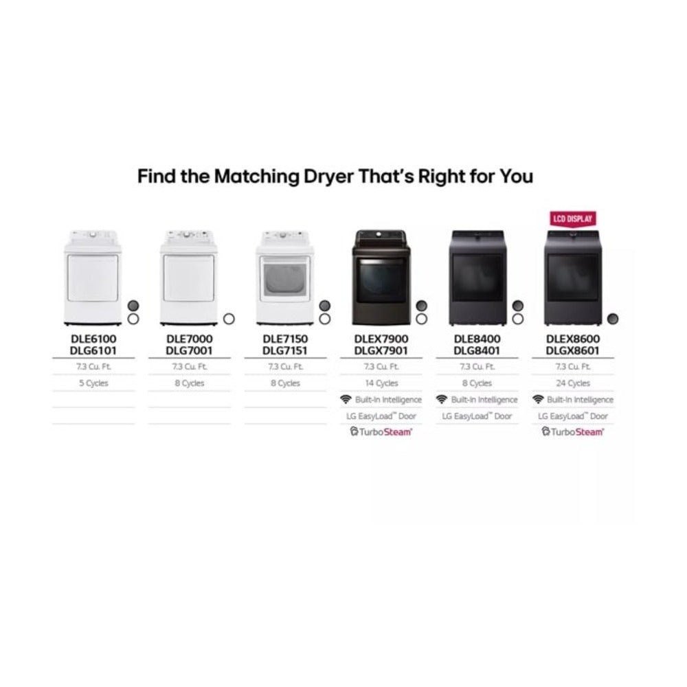 LG DLE6100W Dimensions