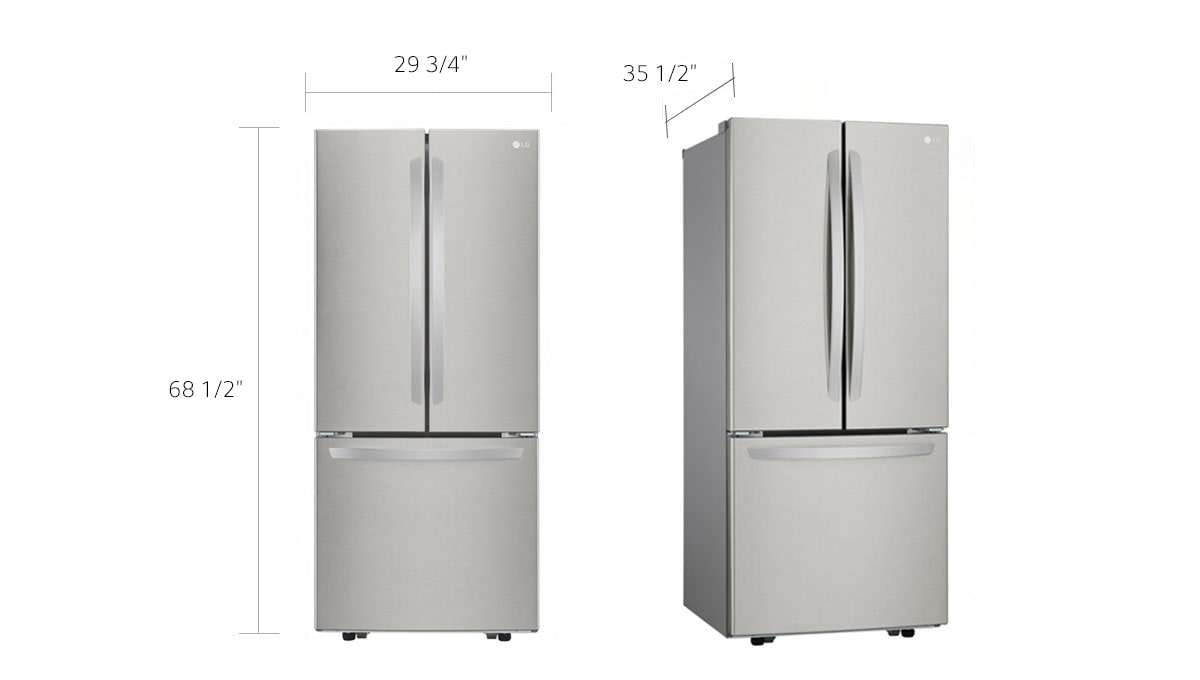 LG LRFNS2200S Dimensions